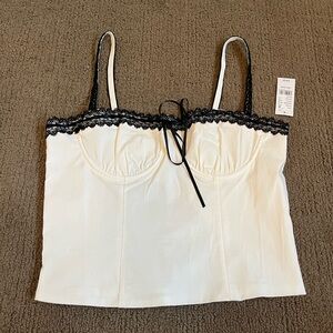 NWT Pacsun Beverly & Beck Lace Trim White Corset Top